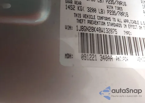 2008 Jeep Liberty Sport z USA, uszkodzony, nr VIN 1J8GN28K48W132875